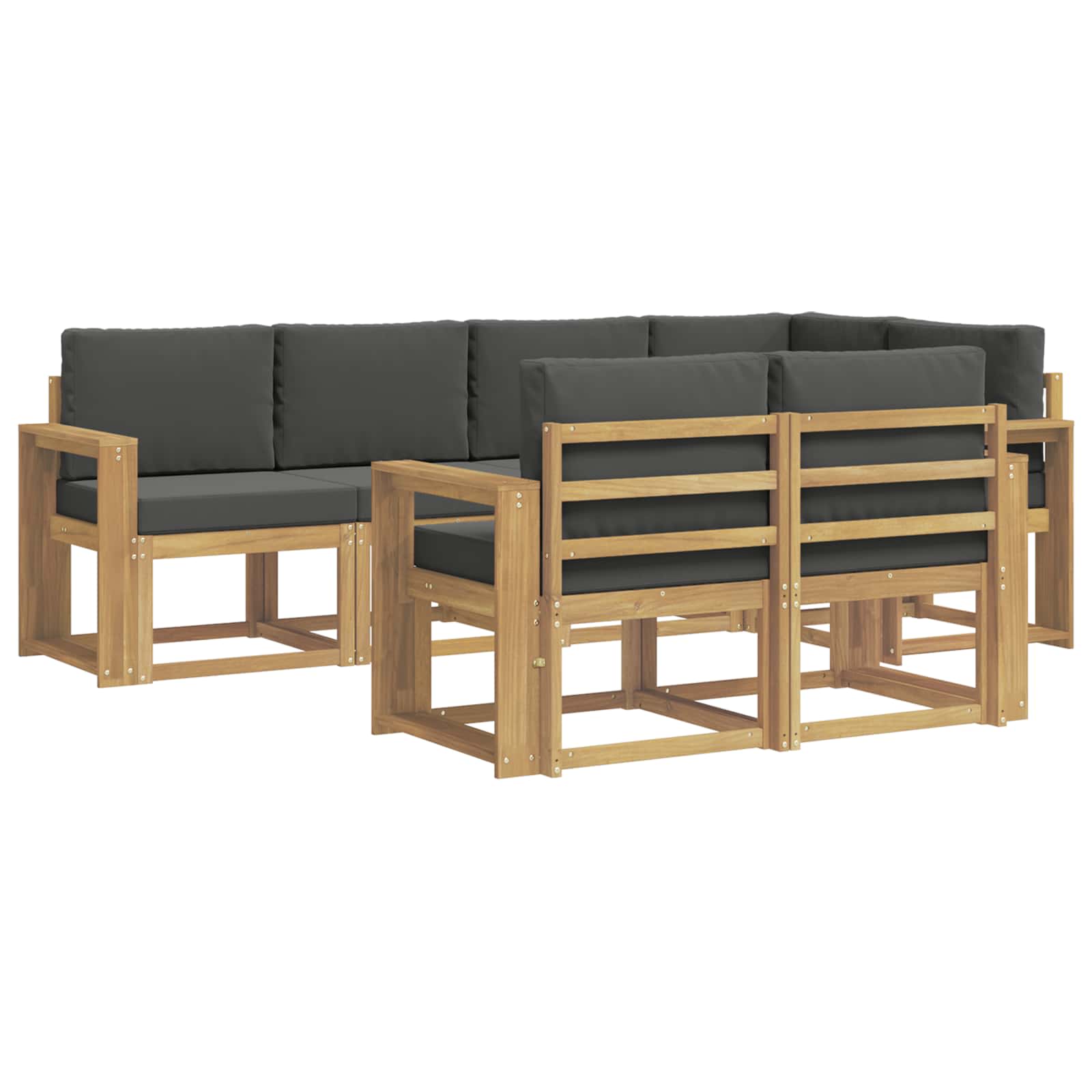 vidaXL Buiten bankenset 7 st 7-zits Wit en antracietkleurig Polyester, foto 3