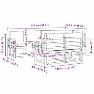 Venkovní pohovková souprava 7 pcs Bílá a krémová Polyester - obrázek 7