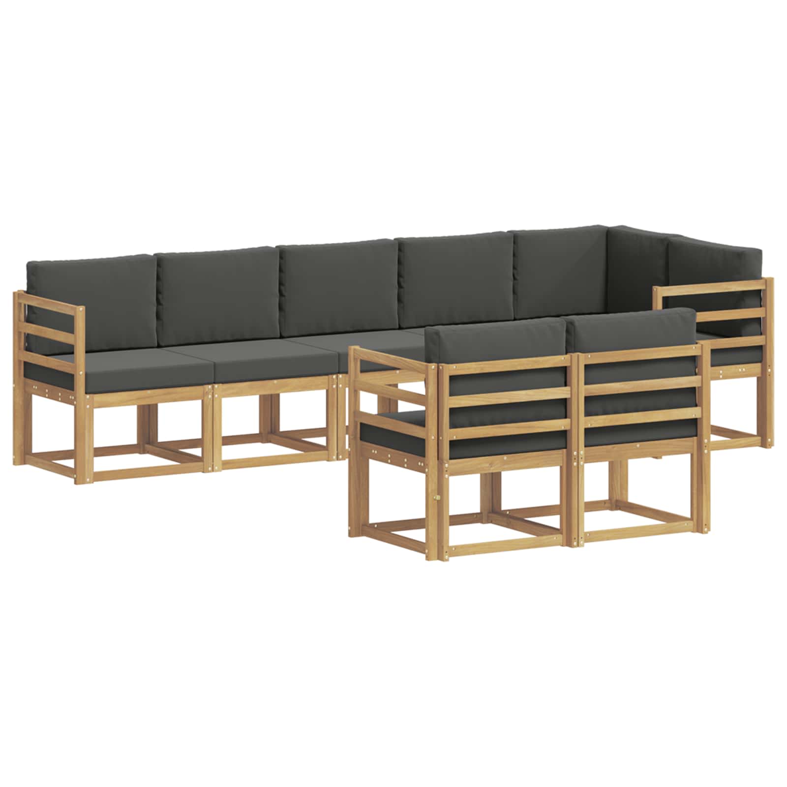 Zunanja garnitura za sedenje 8 pcs Bela in antracit Poliester - slika 2