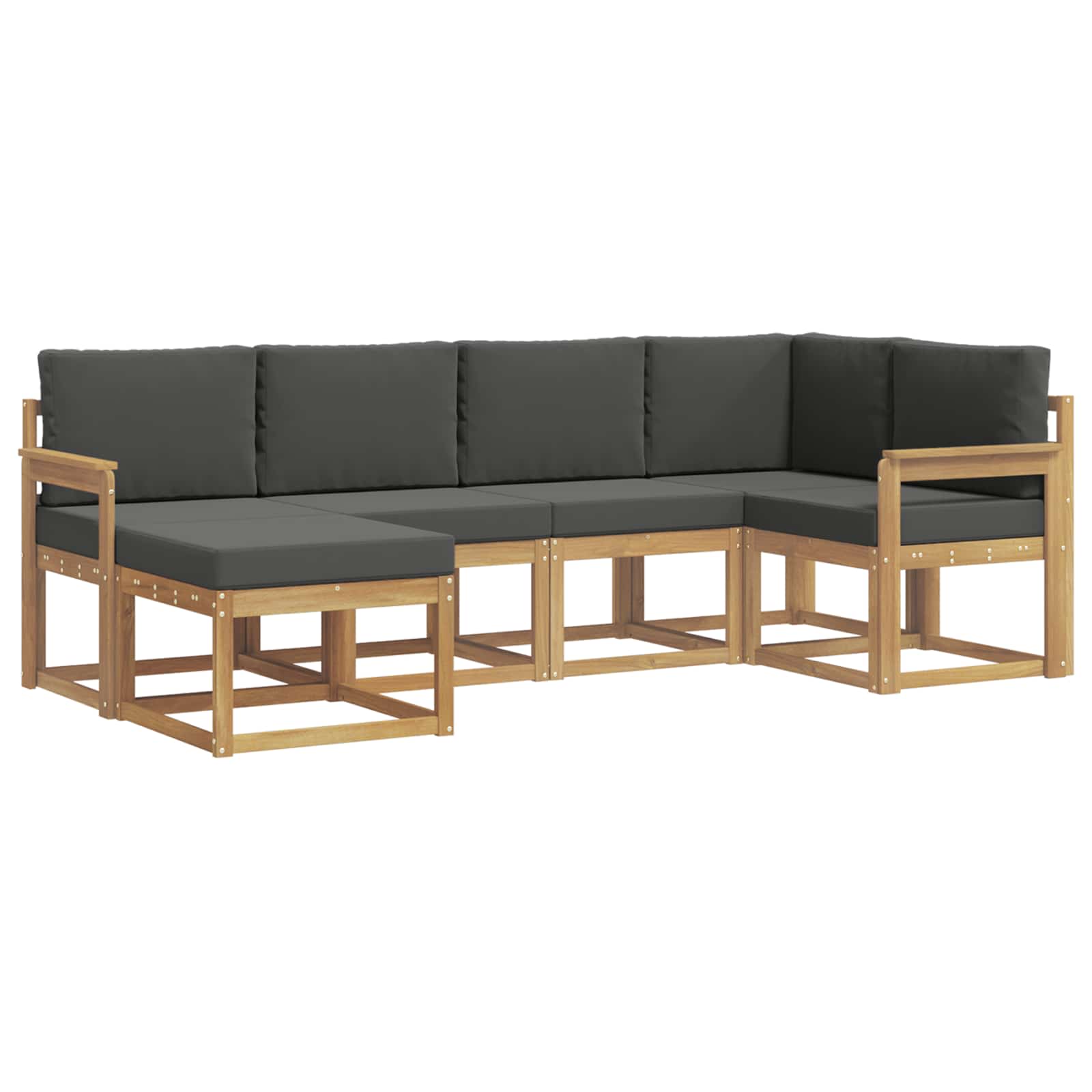 Zunanja garnitura za sedenje 6 pcs Bela in antracit Poliester - slika 2