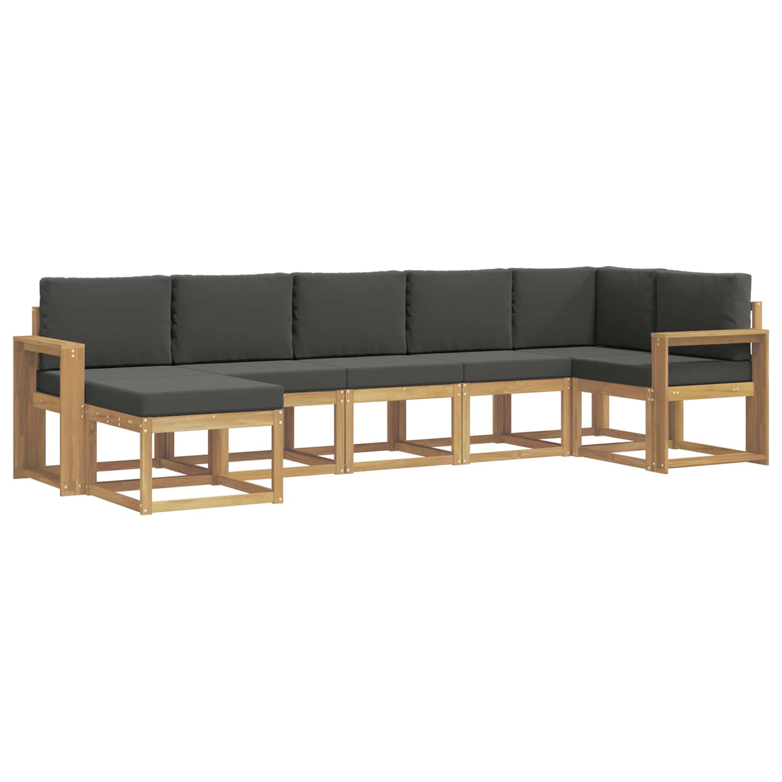 Zunanja garnitura za sedenje 7 pcs Bela in antracit Poliester - slika 2