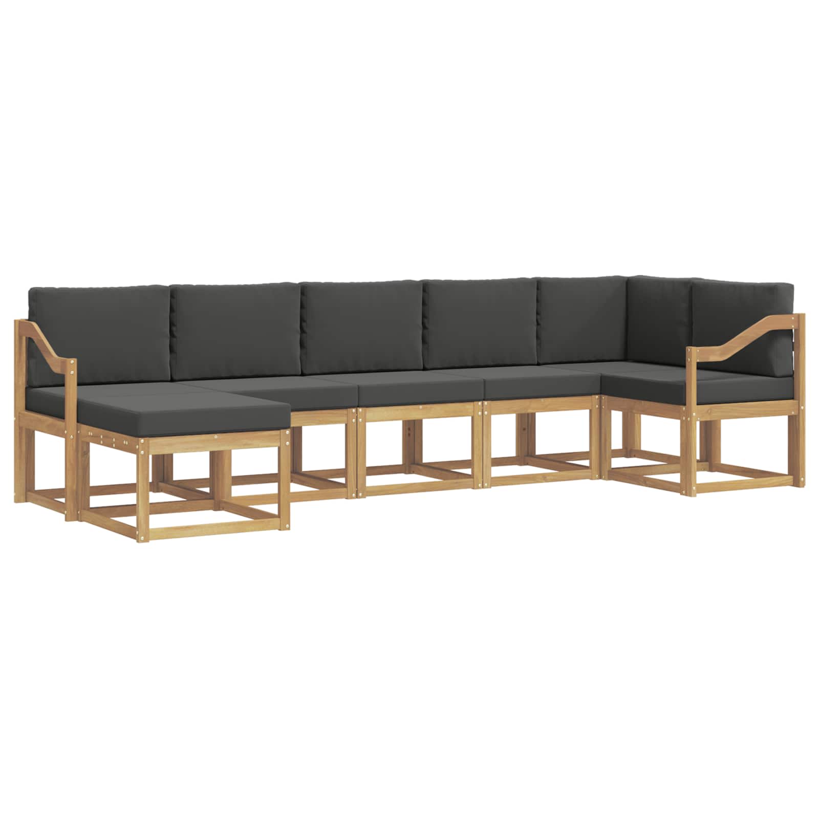 Zunanja garnitura za sedenje 7 pcs Bela in antracit Poliester - slika 2