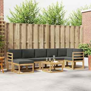 Zunanja garnitura za sedenje 8 pcs Bela in antracit Poliester