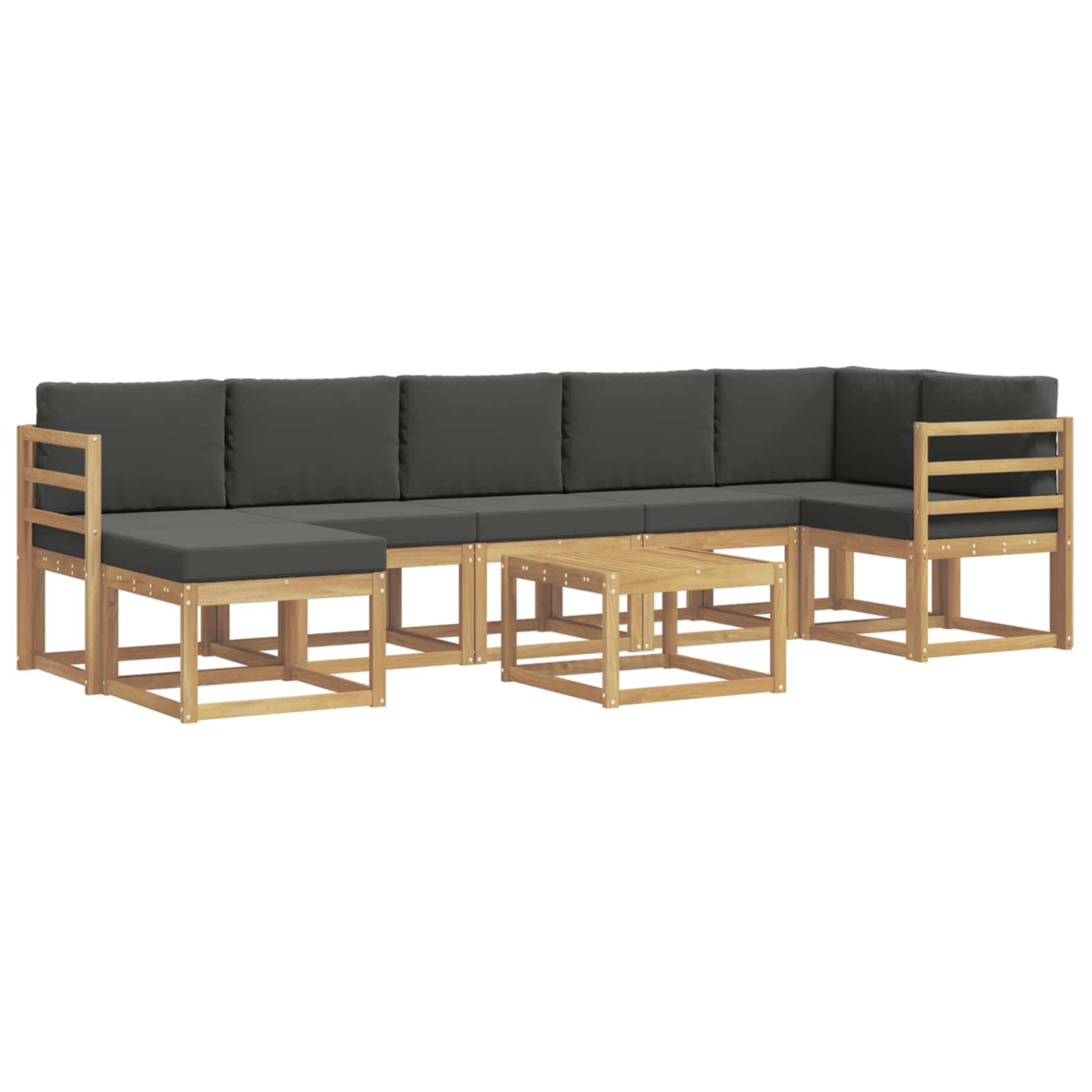Zunanja garnitura za sedenje 8 pcs Bela in antracit Poliester - slika 2