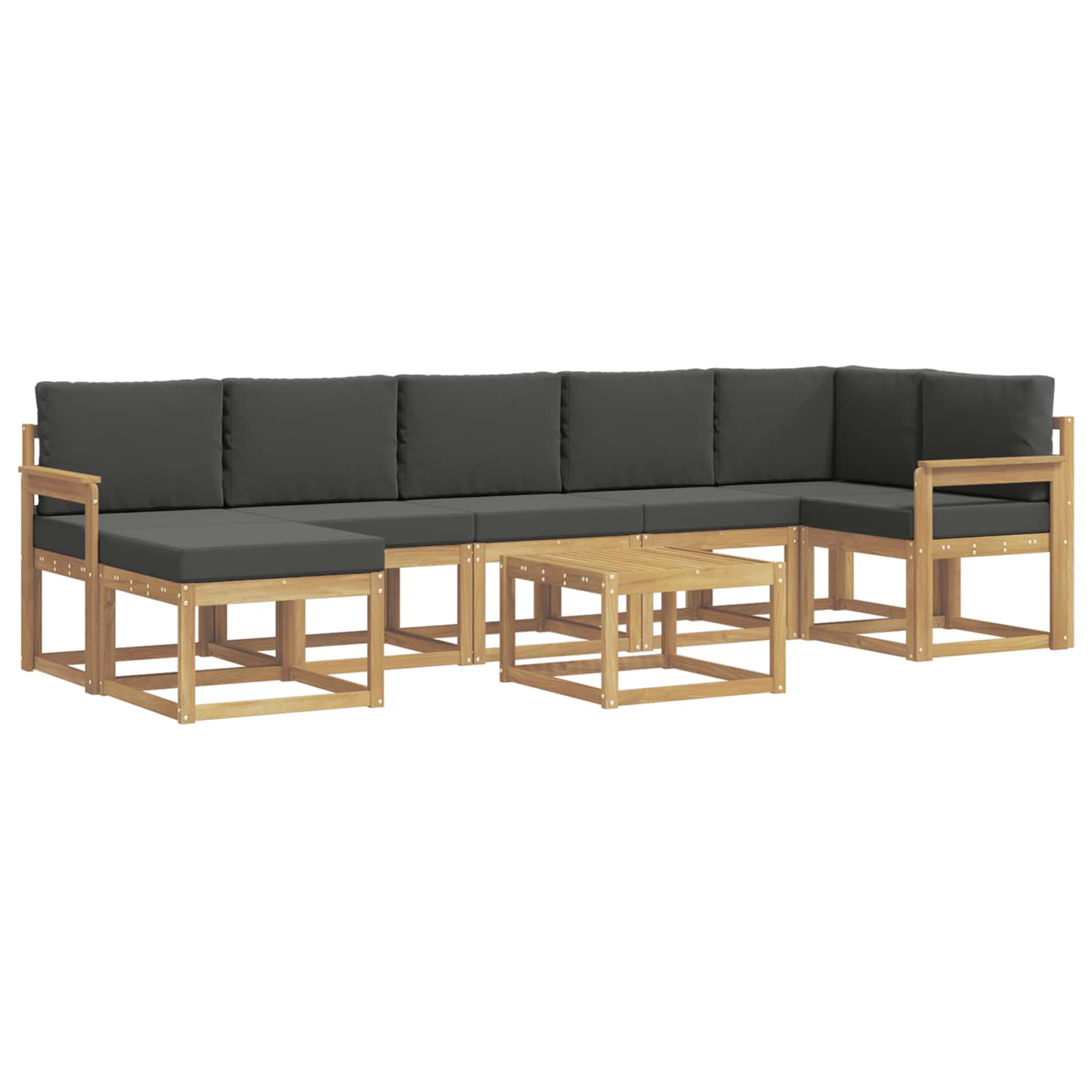 Zunanja garnitura za sedenje 8 pcs Bela in antracit Poliester - slika 2