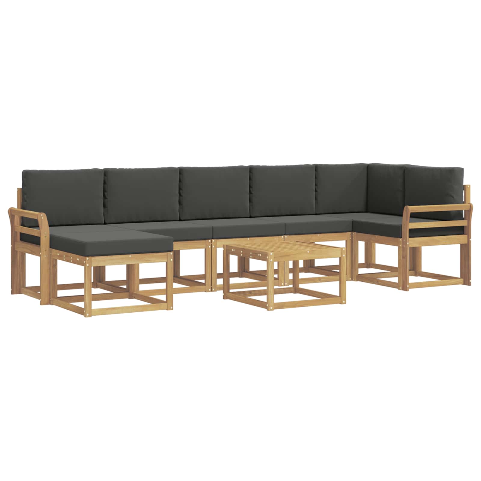 Zunanja garnitura za sedenje 8 pcs Bela in antracit Poliester - slika 2