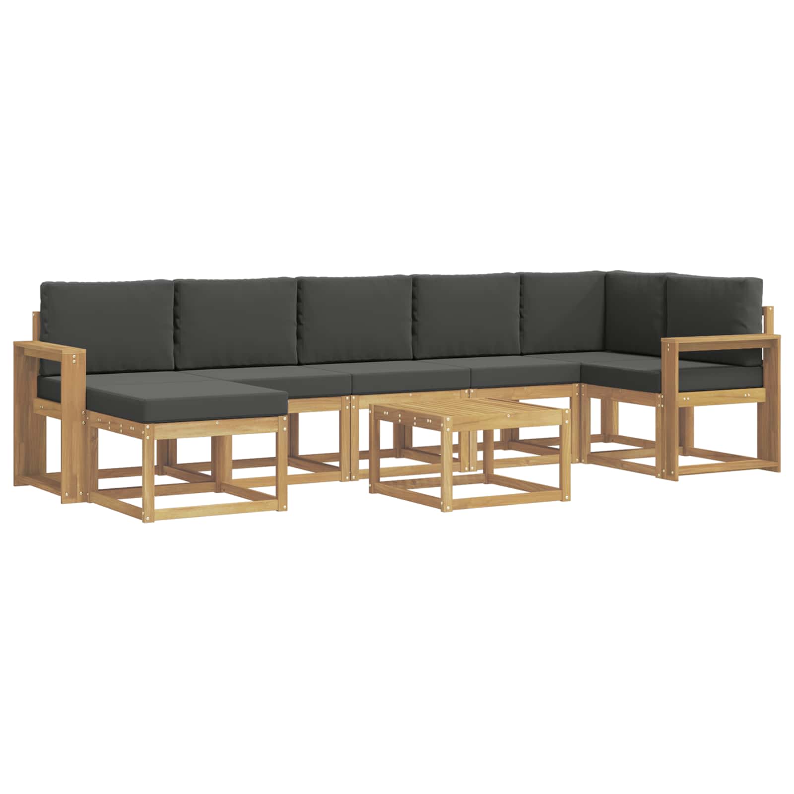 Zunanja garnitura za sedenje 8 pcs Bela in antracit Poliester - slika 2
