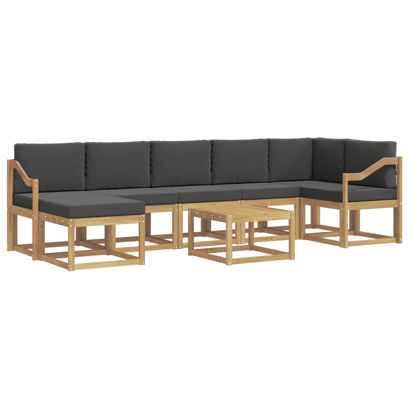 vidaXL Buiten bankenset 8 st 7-zits Wit en antracietkleurig Polyester, foto 3