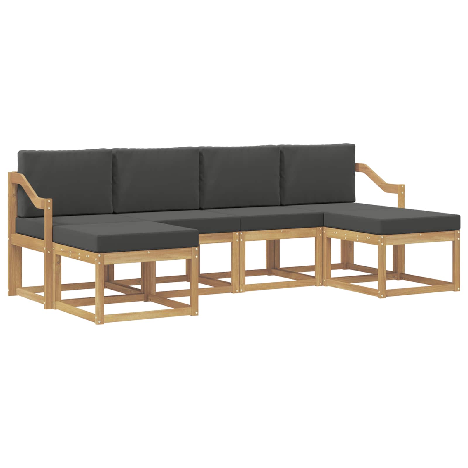 vidaXL Buiten bankenset 6 st 6-zits Wit en antracietkleurig Polyester, foto 3
