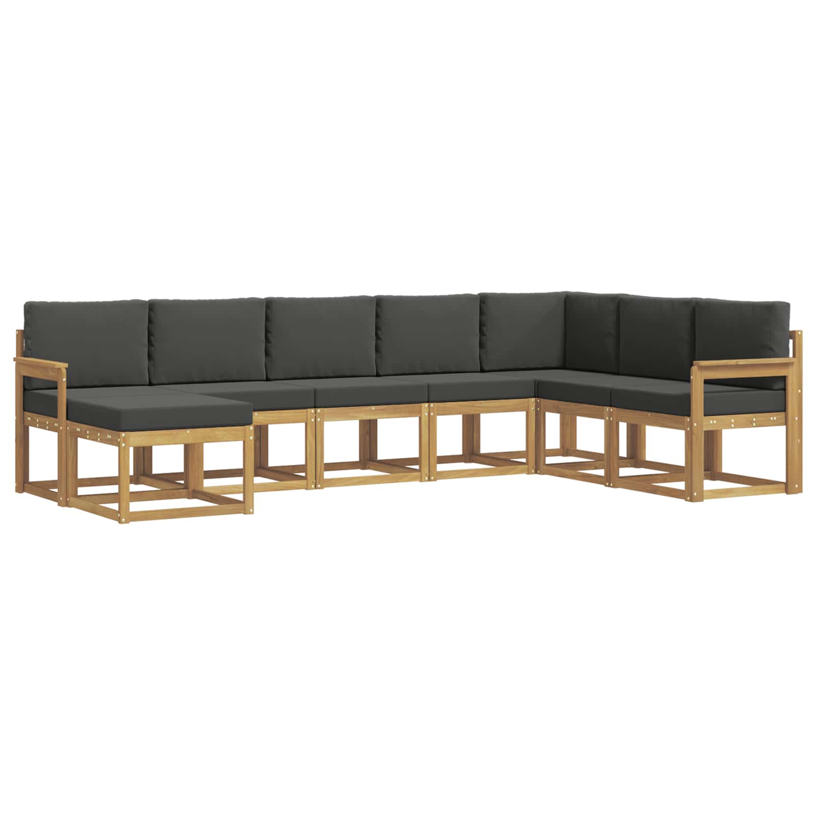 Zunanja garnitura za sedenje z blazino 8 pcs Bela in antracit - slika 2