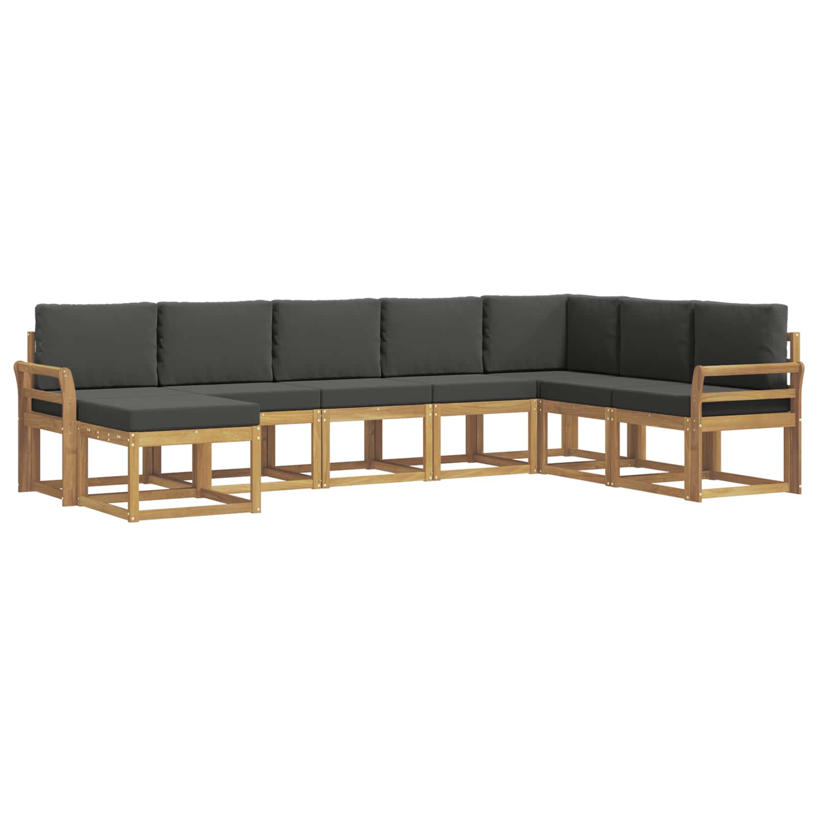 Zunanja garnitura za sedenje z blazino 8 pcs Bela in antracit - slika 2