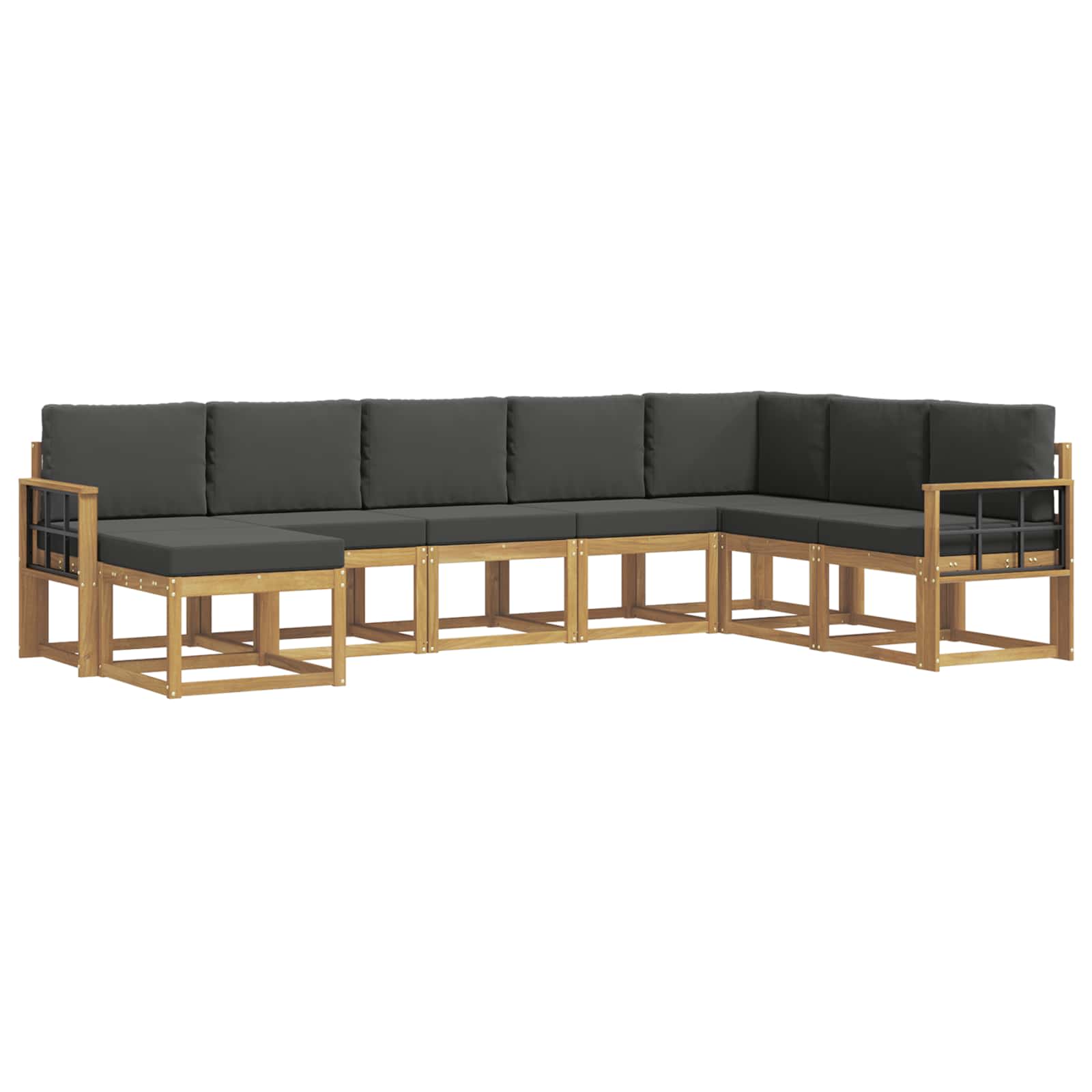 Zunanja garnitura za sedenje z blazino 8 pcs Bela in antracit - slika 2