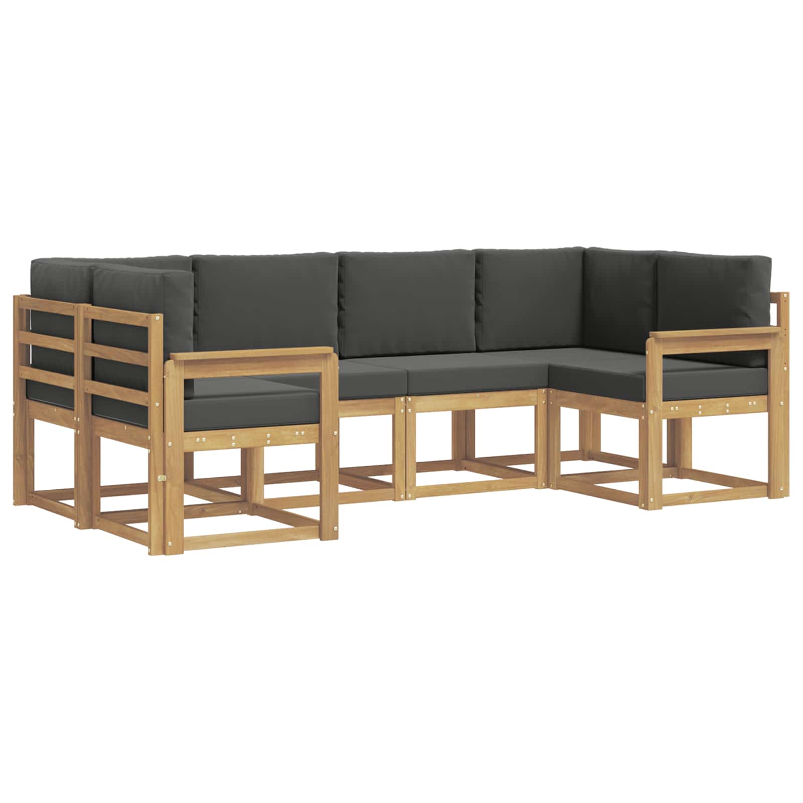 Zunanja garnitura za sedenje z blazino 6 pcs Bela in antracit - slika 2
