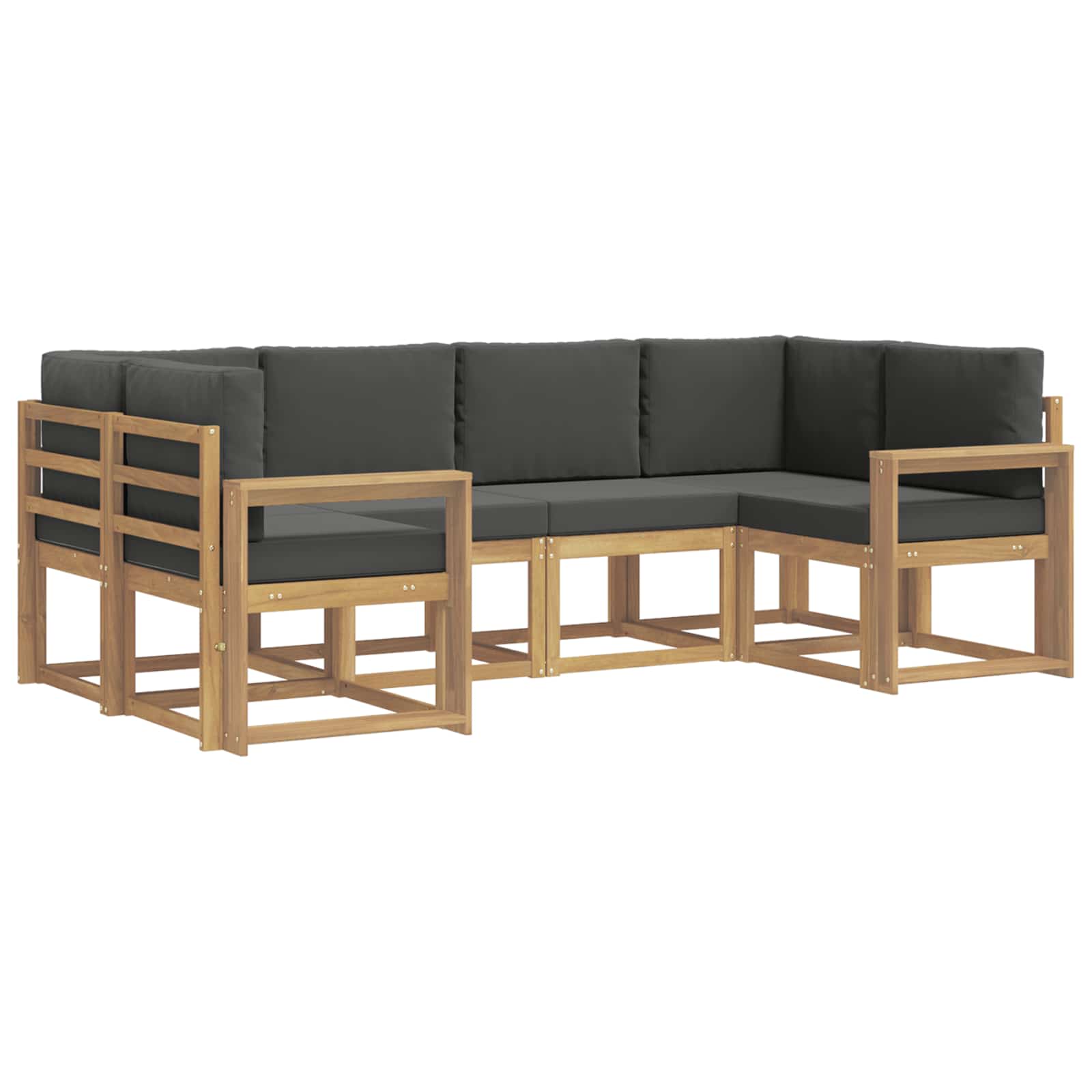 Zunanja garnitura za sedenje z blazino 6 pcs Bela in antracit - slika 2