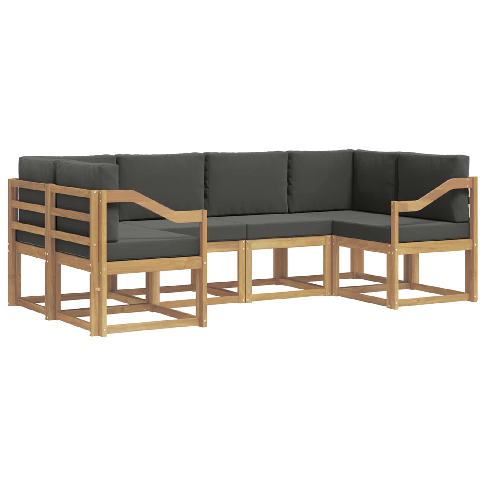 Zunanja garnitura za sedenje z blazino 6 pcs Bela in antracit - slika 2