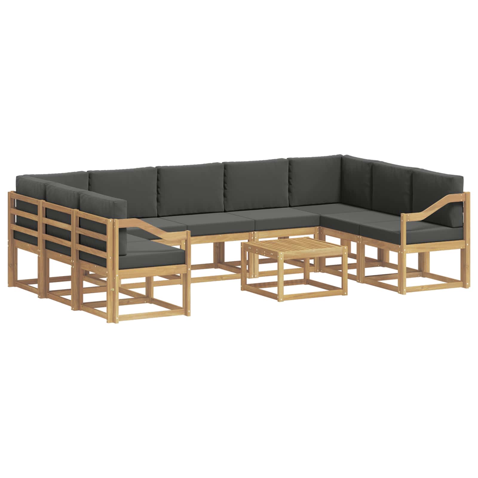 Zunanja garnitura za sedenje 10 pcs Bela in antracit - slika 2