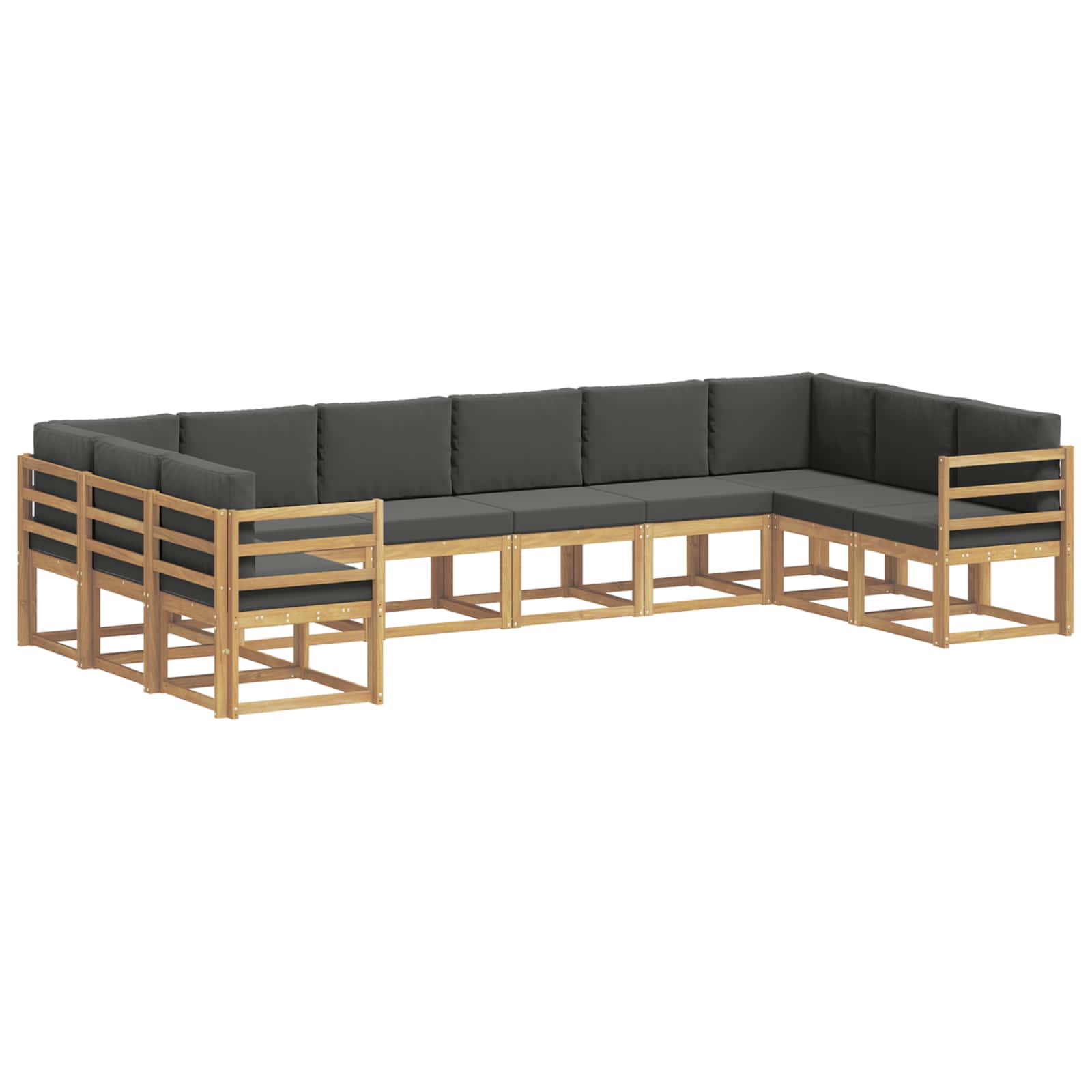 Zunanja garnitura za sedenje z blazino 10 pcs Bela in antracit - slika 2