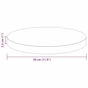 Deska stolu Světle hnědá Ø 30 x 2,5 cm Masivní dubové dřevo - obrázek 8