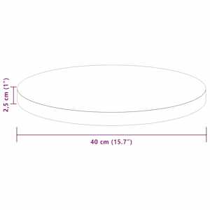 Deska stolu Světle hnědá Ø 40 x 2,5 cm Masivní dubové dřevo - obrázek 8