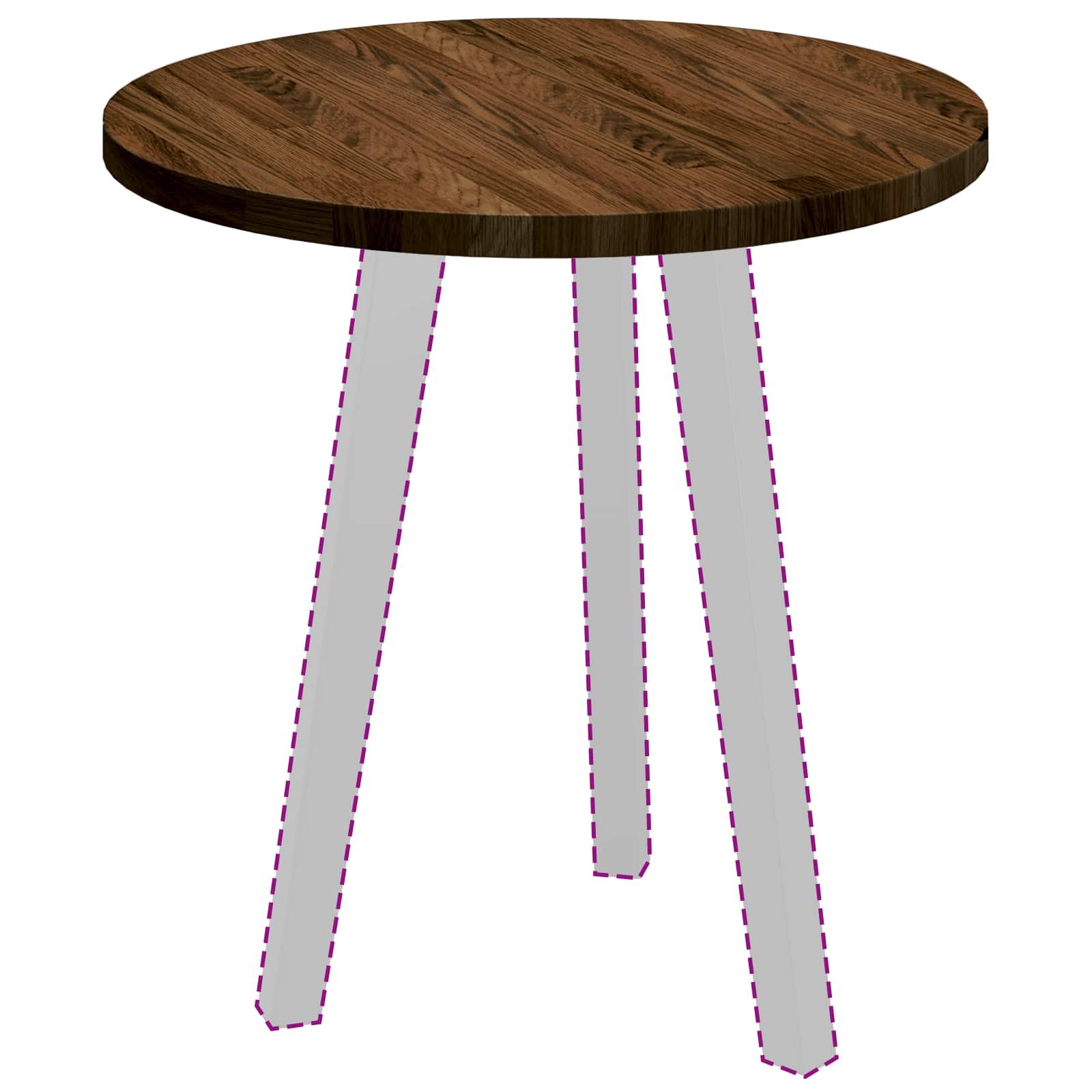 Thumbnail - vidaXL Tischplatte Braun Ø 50 x 2.5 cm Massives Eichenholz