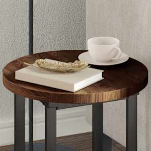Deska stolu Tmavě hnědá Ø 40 x 2,5 cm Masivní dubové dřevo - obrázek 4
