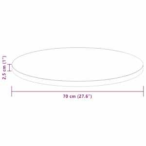 Deska stolu Tmavě hnědá Ø 70 x 2,5 cm Masivní dubové dřevo - obrázek 8