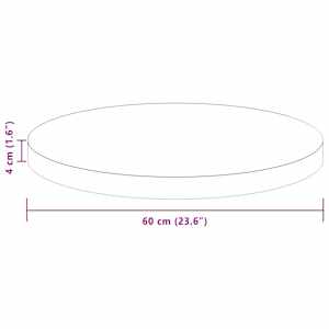 Deska stolu Světle hnědá Ø 60 x 4 cm Masivní dubové dřevo - obrázek 8