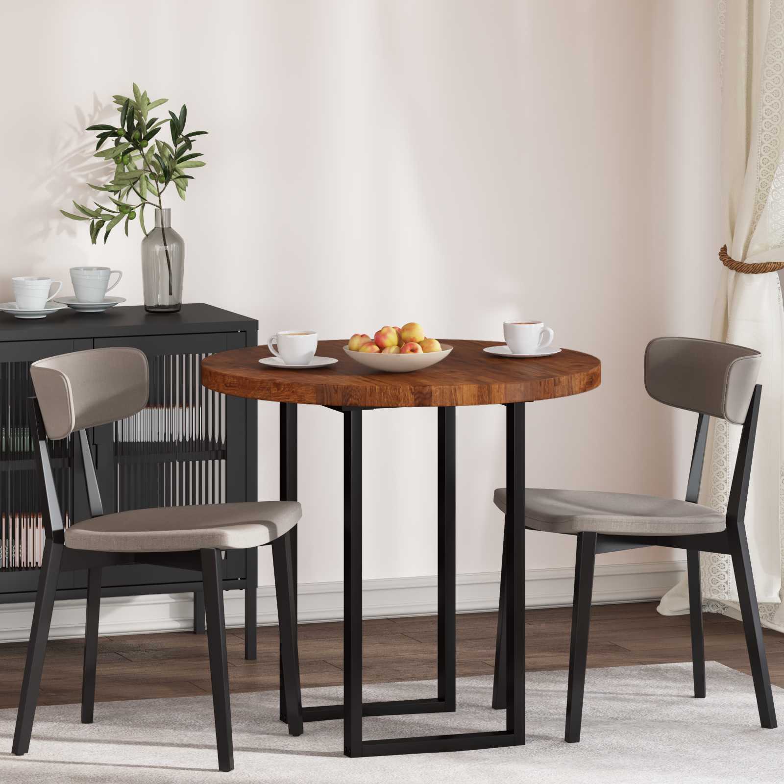 vidaXL Placă de masă Maro deschis Ø 80 x 4 cm Lemn de stejar masiv