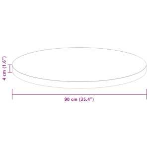 Deska stolu Světle hnědá Ø 90 x 4 cm Masivní dubové dřevo - obrázek 8