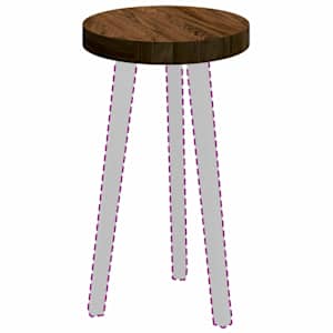 Deska stolu Tmavě hnědá Ø 30 x 4 cm Masivní dubové dřevo - obrázek 3