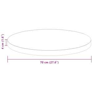 Deska stolu Tmavě hnědá Ø 70 x 4 cm Masivní dubové dřevo - obrázek 8
