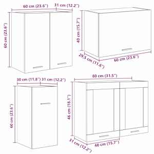Sada kuchyňských skříněk se zásuvkou Lyon 8 pcs Kouřový dub - obrázek 12