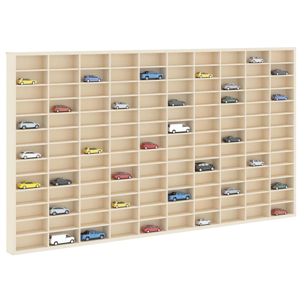 vidaXL Muurdisplaykast met plank Beige 98 x 4,5 x 55 cm Bewerkt hout