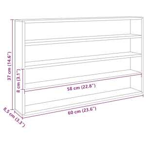 Nástěnný vitrínový box Béžová 60 x 8,5 x 37 cm kompozitní dřevo - obrázek 7