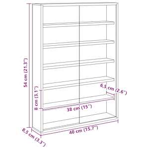 Nástěnný vitrínový box Béžová 40 x 8,5 x 54 cm Překližka - obrázek 12