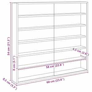 Nástěnný vitrínový box Béžová 60 x 8,5 x 54 cm Překližka - obrázek 12