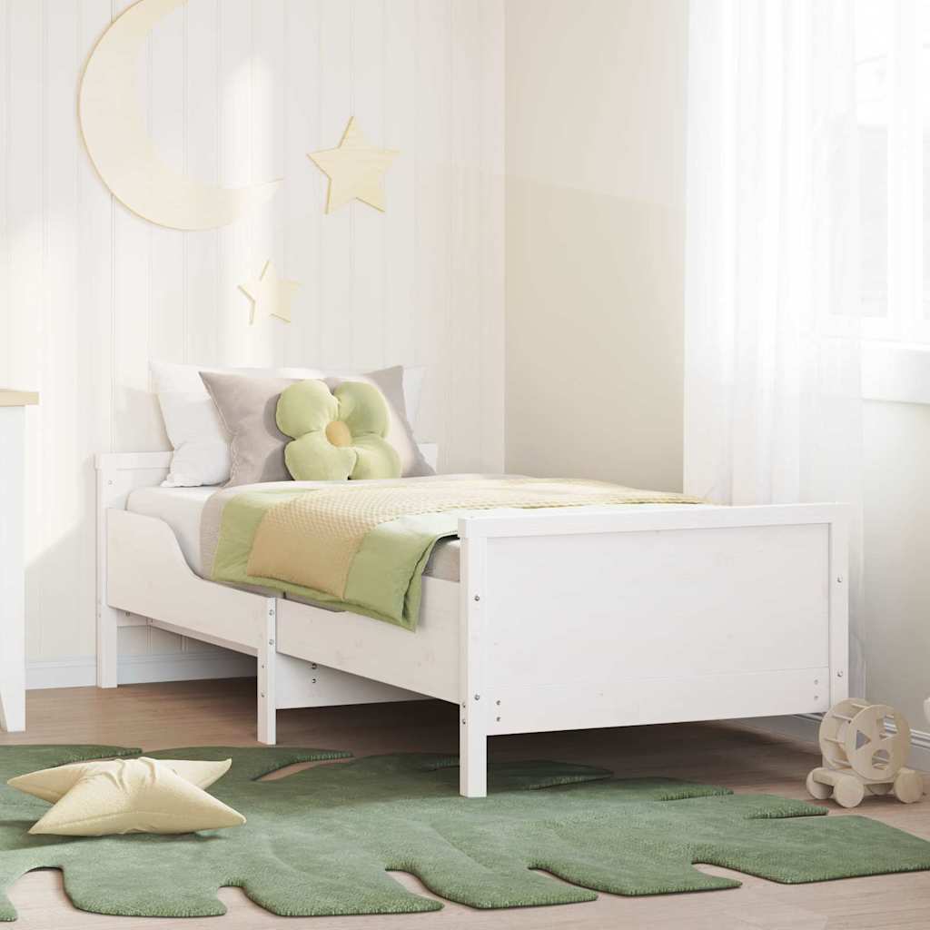 vidaXL Cadru de pat extensibil pentru copii Alb 80 x 130 / 165 / 200 cm