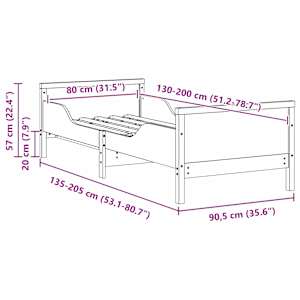 Rám postele s čelo Bílá 80 x 200 cm kompozitní dřevo - obrázek 12