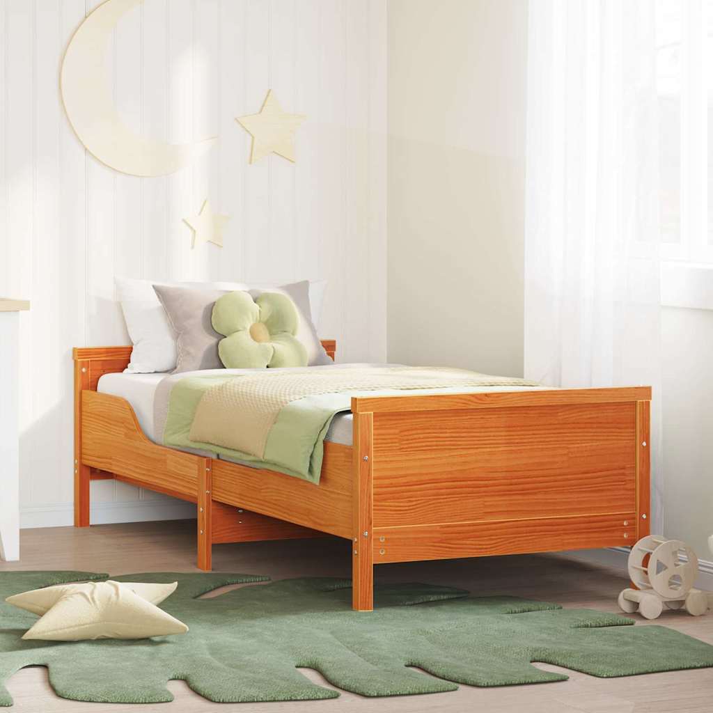 vidaXL Cadru de pat extensibil pentru copii Other Maro ceruit