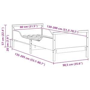 Rám postele s čelo Voskově hnědá 80 x 200 cm kompozitní dřevo - obrázek 12