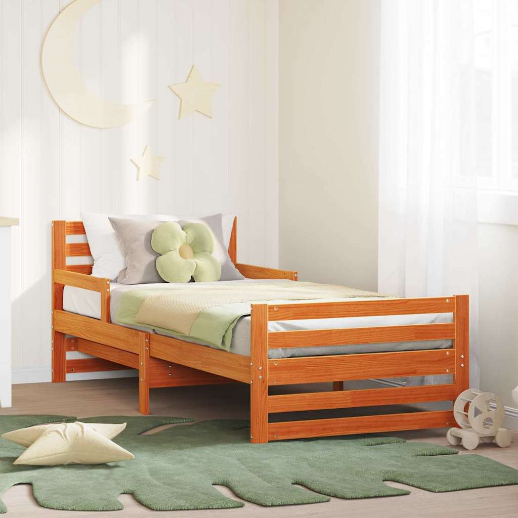vidaXL Cadru de pat extensibil pentru copii Other Maro ceruit