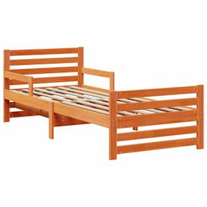 Rám postele s čelo Voskově hnědá 80 x 200 cm kompozitní dřevo - obrázek 4