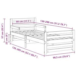 Rám postele s čelo Voskově hnědá 80 x 200 cm kompozitní dřevo - obrázek 11