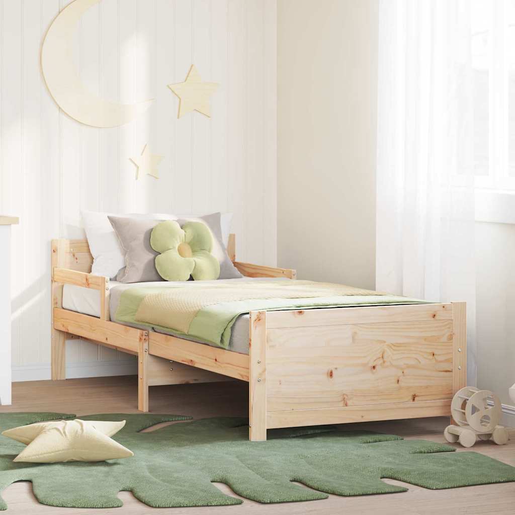 vidaXL Cadru de pat extensibil pentru copii Maro 80 x 130 / 165 / 200 cm