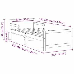 Rám postele s čelo Bílá 80 x 200 cm kompozitní dřevo - obrázek 11