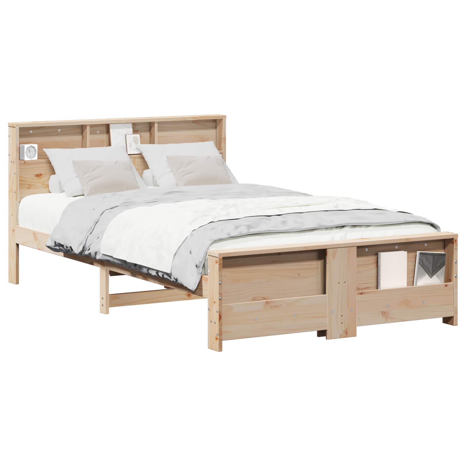 bed frame brown 120 x 190 cm engineering wood