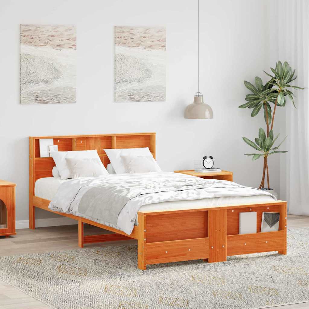 vidaXL Cadru de pat Maro ceruit 120 x 190 cm Lemn masiv de pin