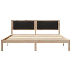 Rám postele s čelo Černá 180 x 200 cm Masivní borové dřevo - obrázek 5