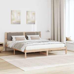 Rám postele s čelo Taupe 180 x 200 cm Masivní borové dřevo - obrázek 4