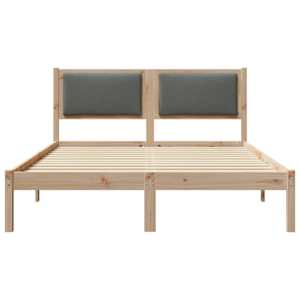 Rám postele s čelo Tmavě šedá 150 x 200 cm Masivní borové dřevo - obrázek 5